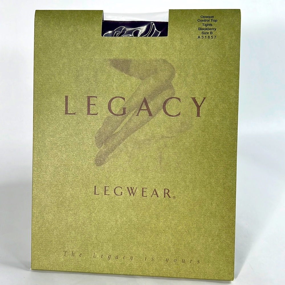 QVC Control Top Tights Legacy Legwear Opaque Blackberry/Purple Sz B A31857 USA